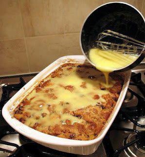 Grandma's Old-Fashioned Bread Pudding with Vanilla Sauce