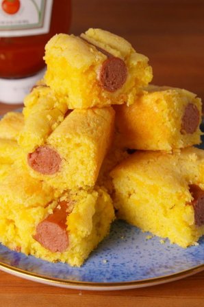 Hot Dog Stuffed Cornbread