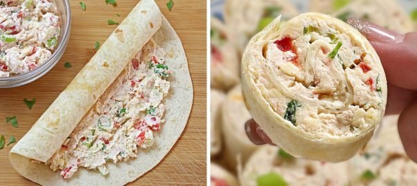 Chicken Enchilada Tortilla Roll Ups
