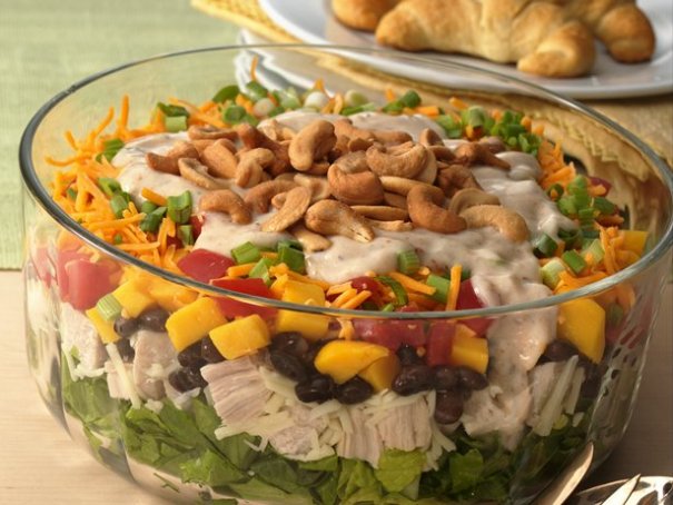 Gluten Free Layered Caribbean Chicken Salad