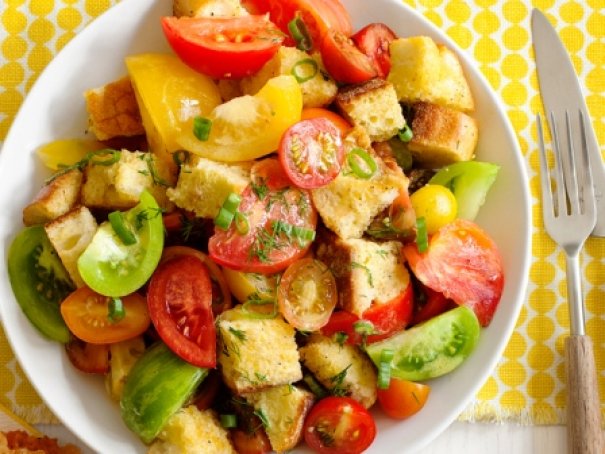Tomato Salad with Cheese Crisps