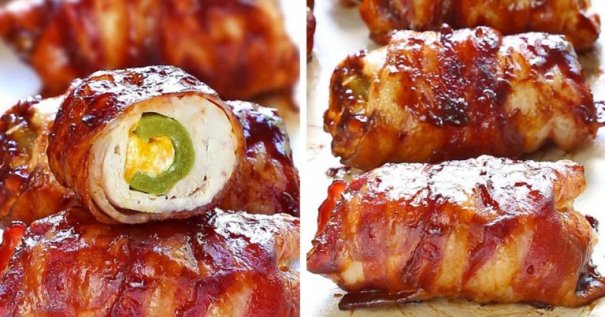 It has chicken, cheese, bbq sauce, bacon and jalapeno...and yes, it's as good as you are dreaming it is!