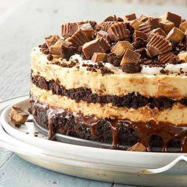 Peanut Butter Buckeye Brownie Cheesecake