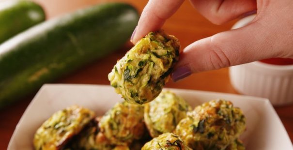 We have extremely strong feelings toward tater tots, but some pretty harsh feelings against potatoes. So we decided to make the best of the situation and nixed the potato for zucchini!