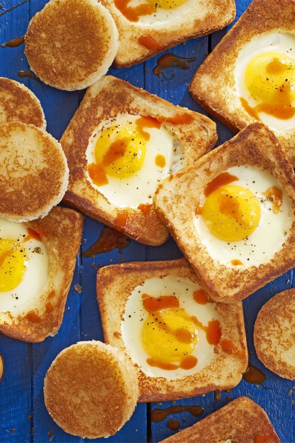 The only thing better than traditional egg-in-a-hole? Adding a bit of parm.