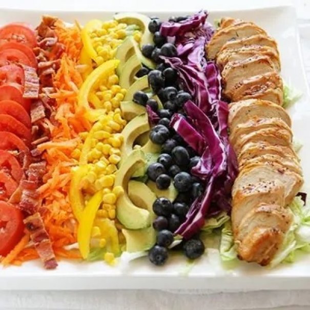 A fun and fanciful way to enjoy a Cobb Salad! Feel free to toss all ingredients together right before serving.
