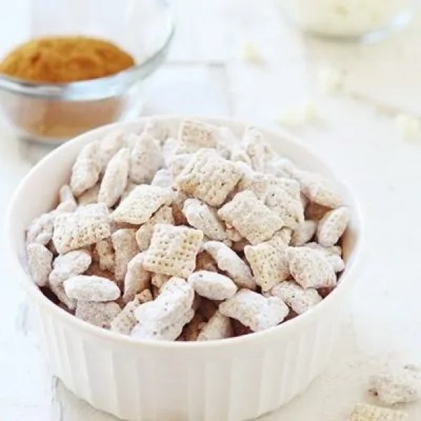 I love puppy chow. Muddy buddy’s. Chum. Trash. It has a different name for every area of the country it seems. Here in Minnesota it is puppy chow. And it is Delicious.