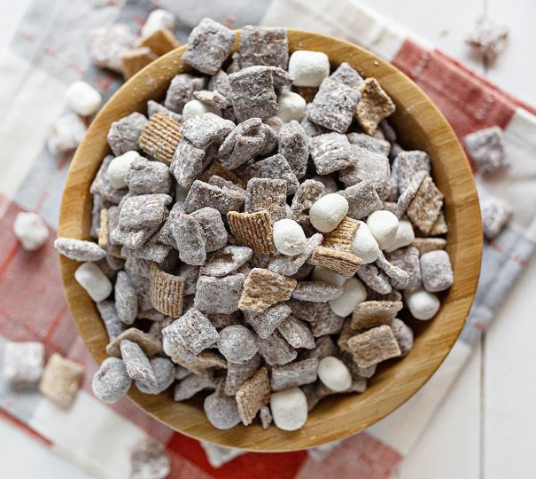 This version of puppy chow is perfect for summertime fun... replicating the traditional flavors of a s' more but none of the fuss with a flame.