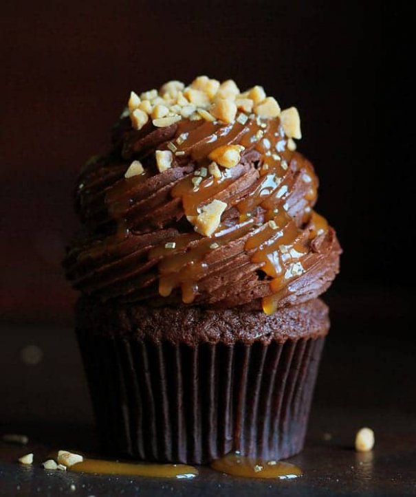 Double Chocolate Caramel Heath Cupcakes are an indulgent way to treat yourself!