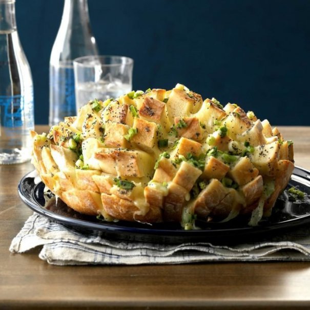 It's impossible to stop nibbling on warm pieces of this cheesy, oniony bread. The sliced loaf fans out for a fun presentation. It's one of the best savory appetizers I've found.