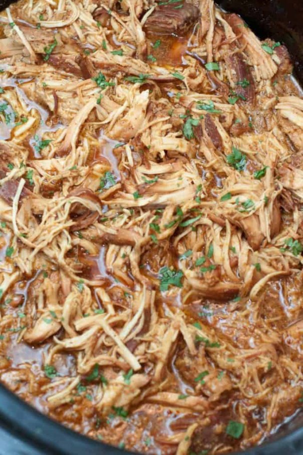 A super flavorful, easy, weeknight Honey Mustard Chicken made in your crock pot!